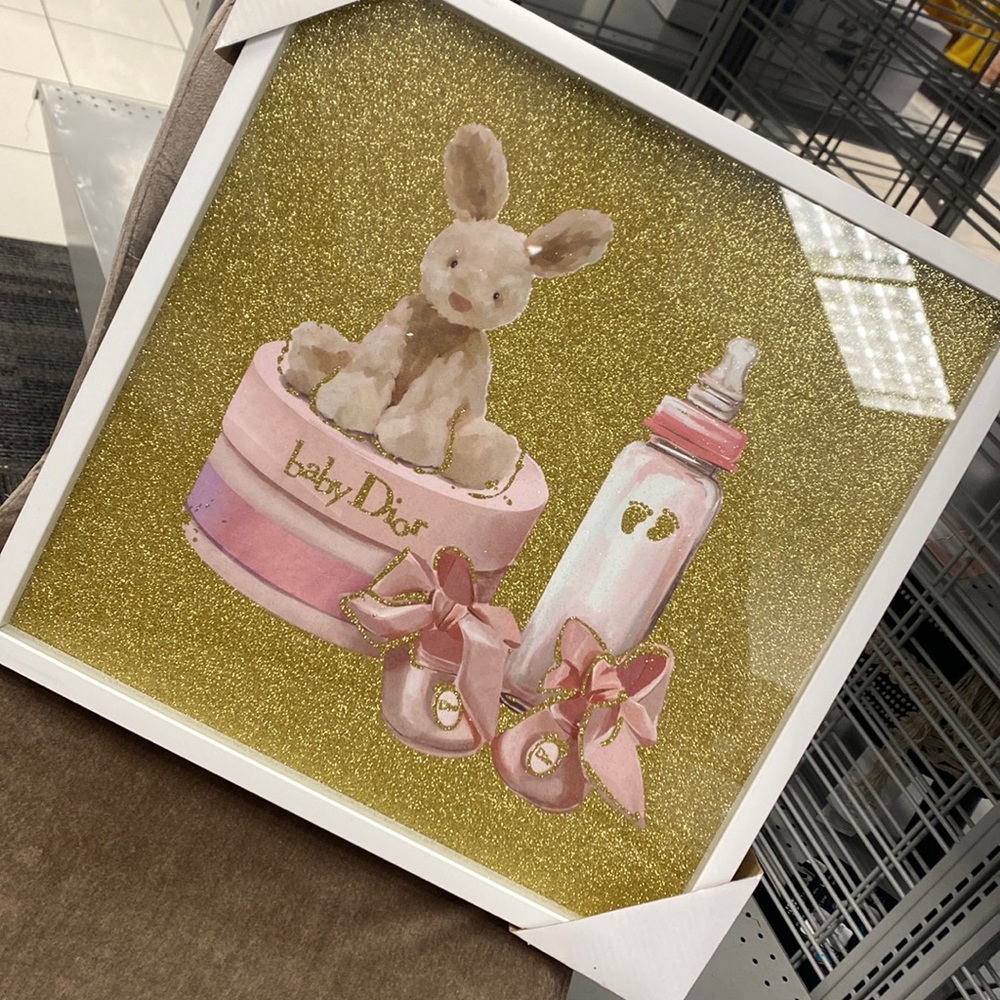 🐰🎀DIOR BABY DESIGNER GLASS WALL ART 🖼